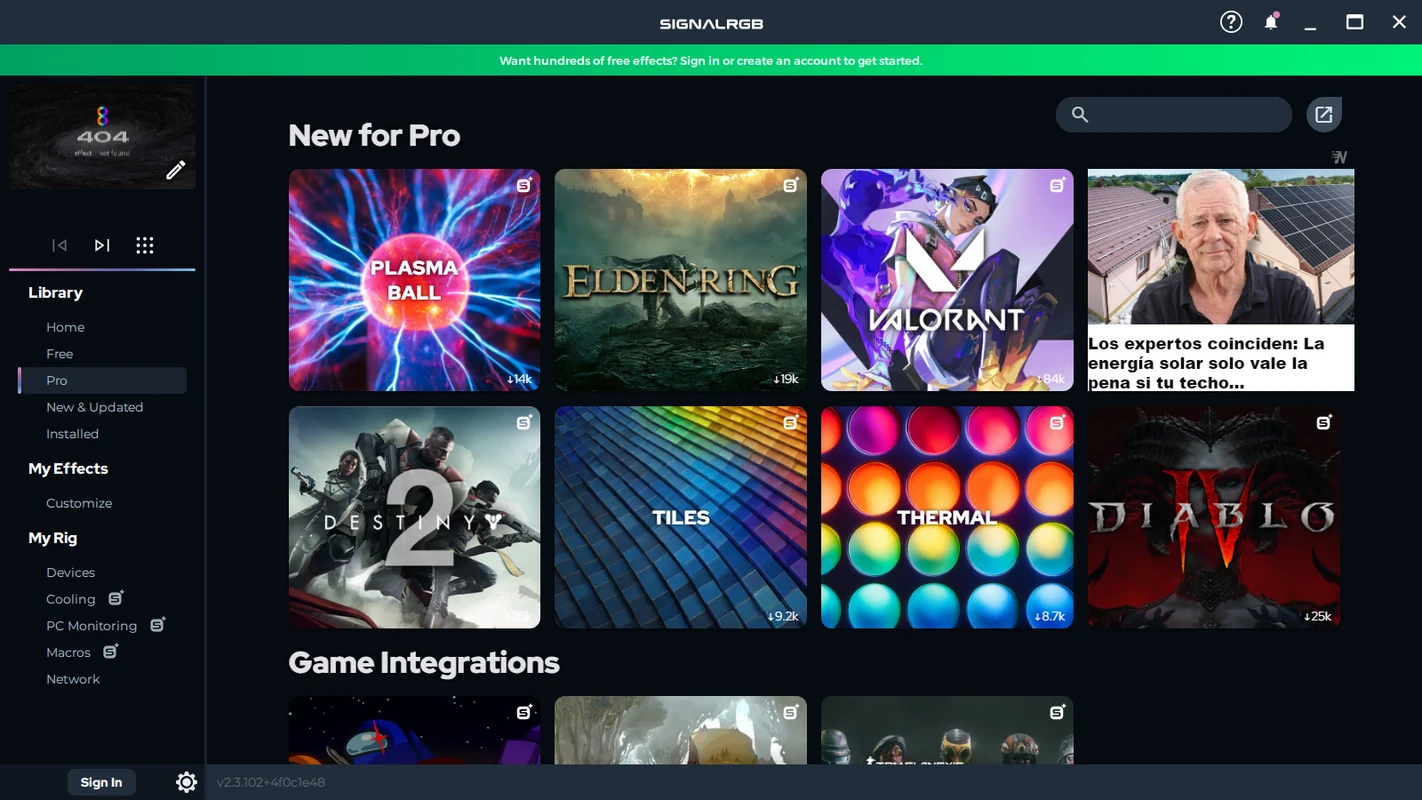 Signal RGB game-reactive lighting integration for popular titles
